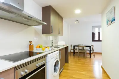 a kitchen with a stove and a dishwasher at Matarolux 14 in Mataró