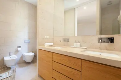 a bathroom with a sink and a toilet at Click&Flat Luxury Sant Joan in Barcelona