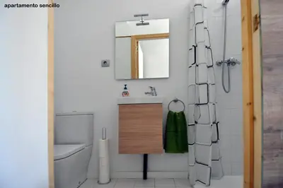 a bathroom with a sink and a mirror at apartamento en el centro in Vilanova i la Geltrú