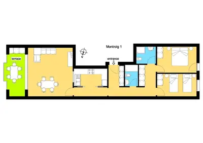 a floor plan of a house at Apartamento Montroig 1 in Sitges