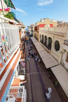 an overhead view of a city street with buildings at Aquarium Apartment by Hello Homes Sitges in Sitges