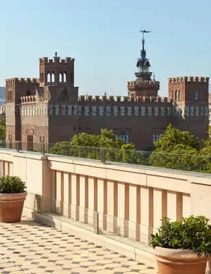 a view of a building from a balcony with plants at Miiro Borneta in Barcelona