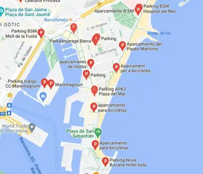 a map of the city of san francisco at Barceloneta Port Ramblas in Barcelona