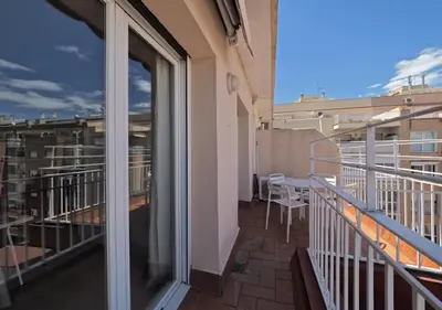 a balcony with a view of a building at Sagrada Penthouse in Barcelona