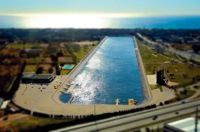an aerial view of a large body of water at VILLA BELLA ESTANÇA in Castelldefels