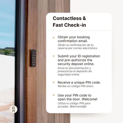 a sign on a door that reads quickest and fast check in at Aqua Apartment by Olala Homes in Barcelona