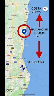 a map of bologna and the bologna zoom to beach at Espectacular apartamento cerca de Barcelona con free wifi in Canet de Mar