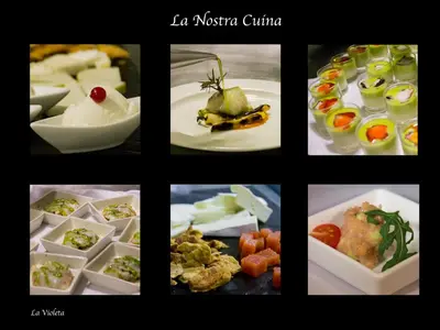 a collage of pictures of different types of food at La Violeta HOTEL SPA & CHILL OUT in Castelltersol