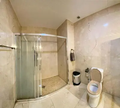 a bathroom with a shower and a toilet at Hostel Penedes in Vilafranca del Penedès