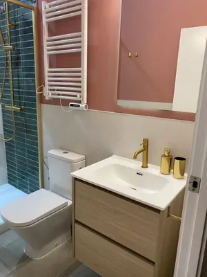 a bathroom with a sink and a toilet at OLYMPIC VILLAGE in Barcelona