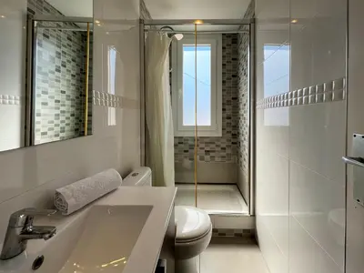 a bathroom with a sink and a toilet and a shower at Stay U-nique Apartments Sèneca in Barcelona