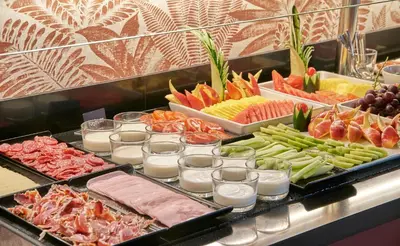 a buffet with a lot of different types of food at The Moods Oasis in Barcelona