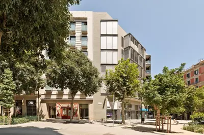 a rendering of a building on a city street at Enjoy Apartments Maria in Barcelona