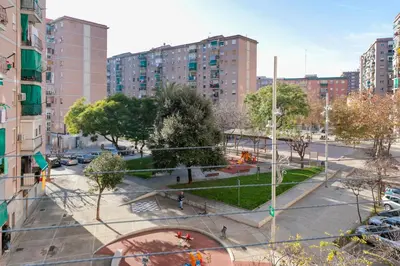 an aerial view of a city with tall buildings at Tendency Apartments Forum 4 in Sant Adria de Besos