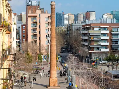 a tall pole in the middle of a city at Apartment Poblenou by Interhome in Barcelona