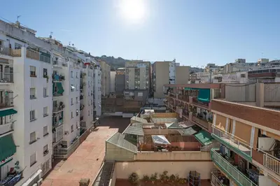 an overhead view of a city with buildings at Walk To Las Ramblas Sun-filled&cozy in Barcelona