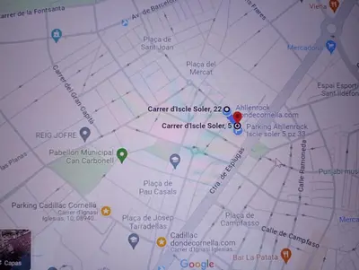 a map of the garden district subway station at Ahllenrock Cornellà - Parking Gratis- Cerca BCN in Cornellà de Llobregat