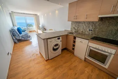 a kitchen with a washing machine and a dishwasher at HomeHolidaysRentals Marella - Costa Barcelona in Pineda de Mar