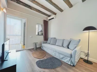 a living room with a couch and a tv at Stay U-nique Apartments Vila de Gracia in Barcelona
