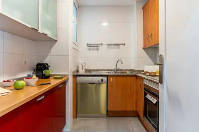 a small kitchen with a sink and a dishwasher at 731 - AB Enric Granados Apartment in Barcelona