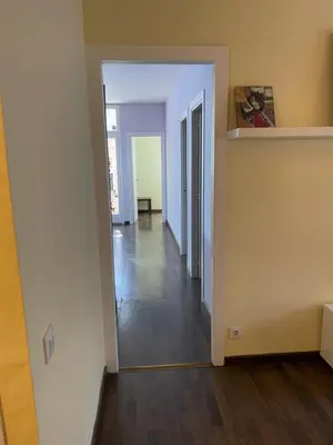 an empty room with a hallway leading into a room with a hard wood floor at APARTAMENTO BARCELONA in Barcelona