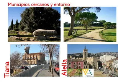 a collage of pictures of cities and buildings at Casa grande y céntrica con piscina en zona peatonal in Montgat