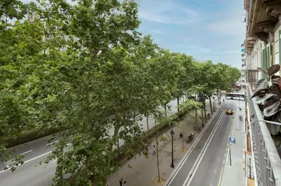 an overhead view of a street with trees at Enjoy Apartments Gran Via in Barcelona