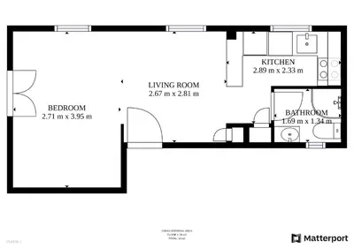 a floor plan of a house at Lodging Apartments Beach Studio P1 in Barcelona