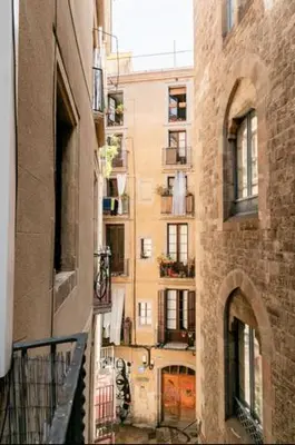 a view of a building from an alley way at BELLAFILA GOTHIC in Barcelona