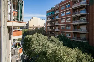an overhead view of a city street with tall buildings at BBarcelona Gaudí Flats in Barcelona