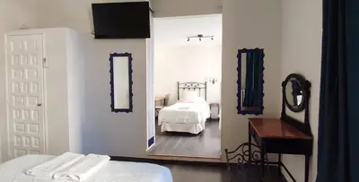 a bedroom with a bed and a large mirror at Casa Consell Bailen, Guest House in Barcelona