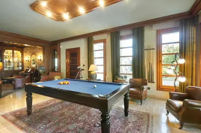 a living room with a pool table in it at Villa Marco in Canyelles