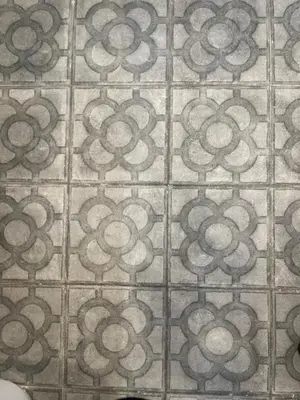 a tiled floor in a bathroom with a design on it at Apartamento Kemacu in Barcelona
