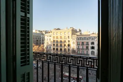 a view of a city from a window at SibsBcn-Paseo de Gracia Luxury Exclusive Gaudí in Barcelona