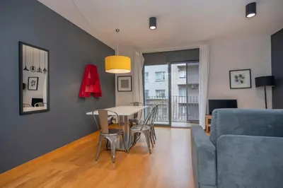 a balcony with a view of a building at The Collection Barcelona - 2 bedroom Duplex apartment with balcony 4-3 in Barcelona