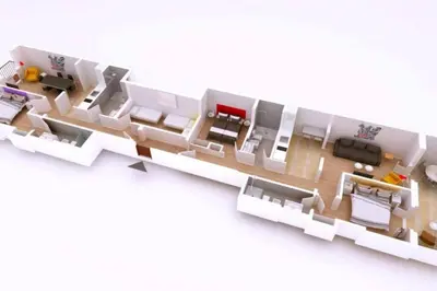 a image of a floor plan of a house at The Collection Barcelona - Very Spacious Eixample 4bd 4ba apartment in Barcelona