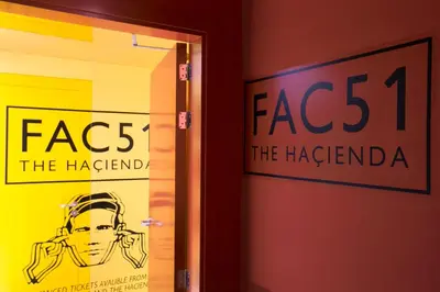 a door with a sign that reads faces the hazard at Sant Jordi Hostels Rock Palace in Barcelona