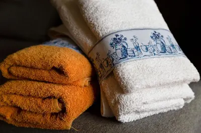a pile of towels sitting next to each other at 1900 B&B Terrassa in Terrassa