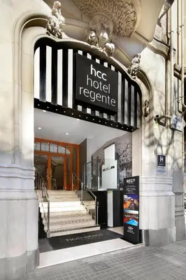 a building with a sign for a hotel reception at HCC Regente in Barcelona