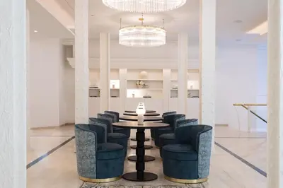a dining room with a table and chairs at Eurostars Laietana in Barcelona