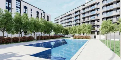 an image of an apartment complex with a swimming pool at Tina de Vila, en la capital del vino in Vilafranca del Penedès