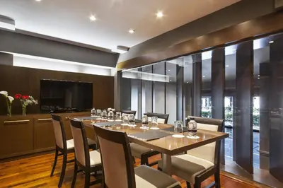 a dining room with a table and chairs at Acta Atrium Palace in Barcelona
