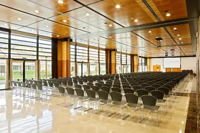 a large room with a rows of chairs in it at Hotel Alimara in Barcelona