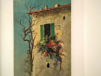 a painting of a window on the side of a building at BizFlats Garden House in Barcelona