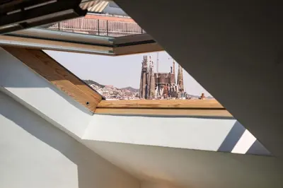 a view of a building from a window in a building at Habitat Apartments Tessa in Barcelona