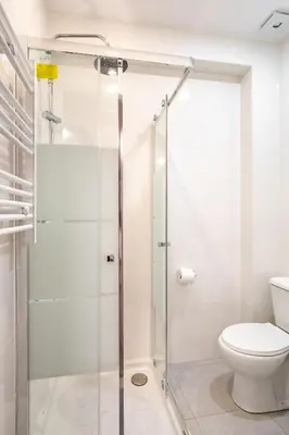 a bathroom with a shower and a toilet at Dream House in Badalona