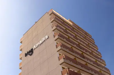 a building with aazonazon sign on the side of it at htop Amaika & SPA 4Sup - Adults Only #htopBliss in Calella