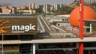 a view of a city with buildings and an airport at Magic Badalona House in Badalona