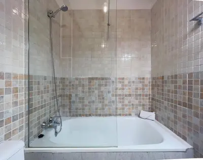 a bathroom with a bath tub with a shower at Stay U-nique Apartments Murillo in Barcelona