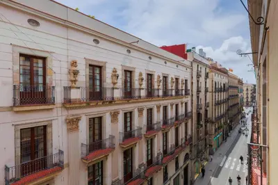 a view of a city street with buildings at Hotel Gótico in Barcelona